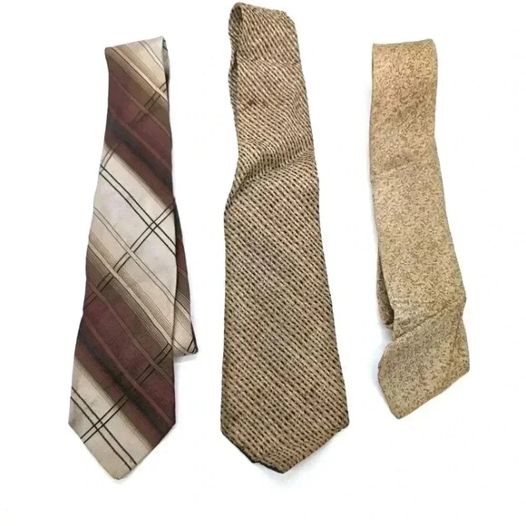 3 Vintage Tan Ties Marquis, Bertoni Brittania - Picture 1 of 2